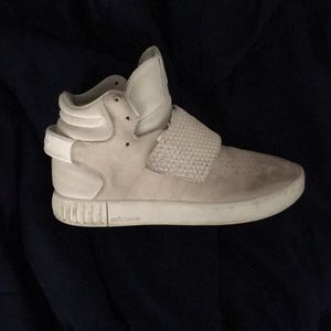 White suede high top adidas